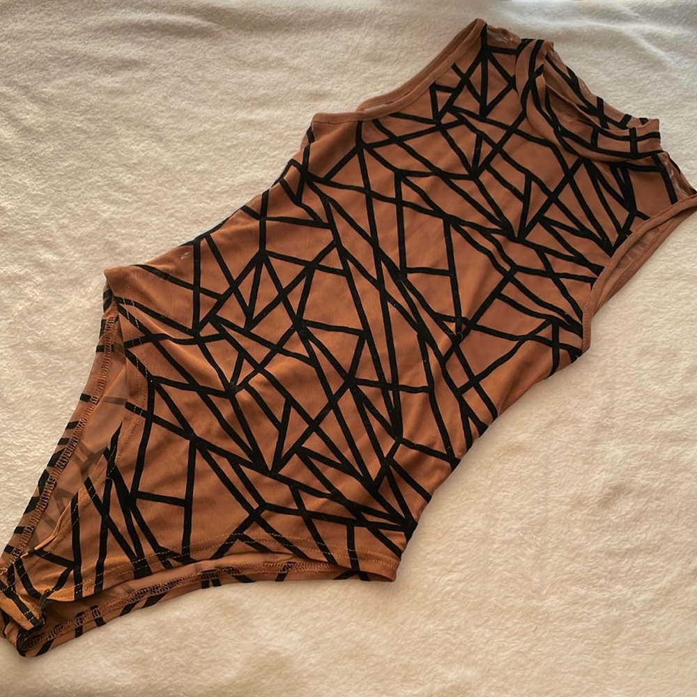 Brown mesh bodysuit